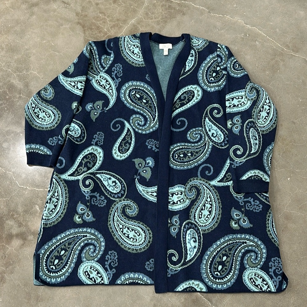 Plus size paisley cardigan